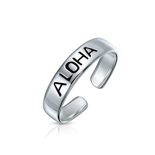 Personalisierte Nautische Aloha Tropischen Urlaub Hawaiianischen Strand Dünne Midi Band Zehenring Für Frauen Teenager .925 Silber Sterling Einstellbar von Bling Jewelry