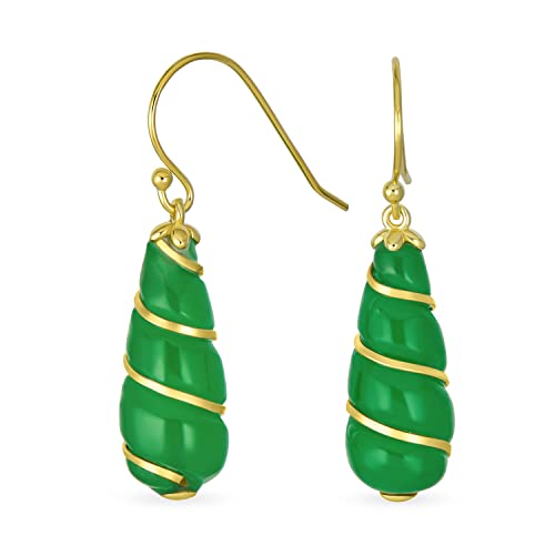Klassische elegante echte Edelstein lange Kronleuchter dunkelgrüne Jade Tropfen Ohrringe für Frauen 14K Gelbgold Überzug mit verdrehtem Wirbelakzent .925 Sterlingsilber Drahtbügel. Klassische elegante echte Edelstein lange Kronleuchter dunkelgrüne Jade Tropfen Ohrringe für Frauen 14K Gelbgold Überzug mit verdrehtem Wirbelakzent .925 Sterlingsilber Drahtbügel. von Bling Jewelry