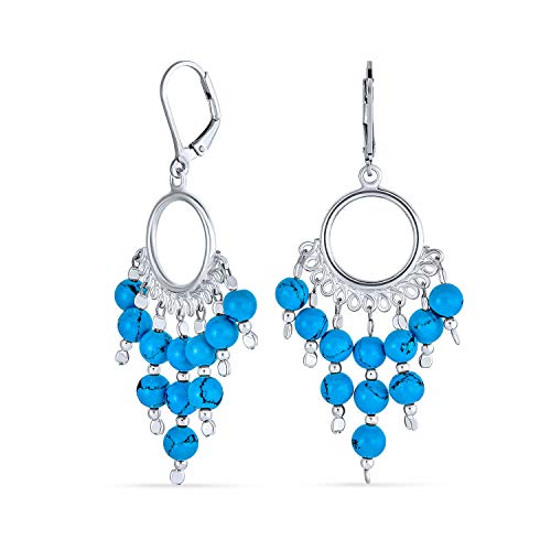 Westlicher Schmuck Boho Ethnischer Indischer Stil Blaue Türkis Quaste Perlen Kronleuchter Ohrringe Für Frauen Teenager .925 Sterling Silber Klappverschluss Westlicher Schmuck Boho Ethnischer Indischer Stil Blaue Türkis Quaste Perlen Kronleuchter Ohrringe Für Frauen Teenager .925 Sterling Silber Klappverschluss von Bling Jewelry