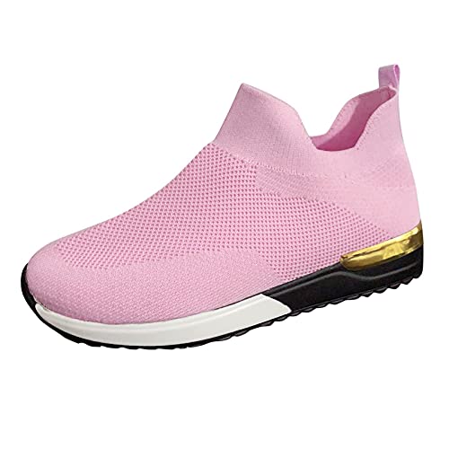 Damen Laufschuhe, Mode Wanderschuhe Atmungsaktiv Joggingschuhe mit Weicher Sohle Bequeme Straßenlaufschuhe Casual Slip Tennis Schuhe Running Shoes Sneaker Damen Laufschuhe von Blingko