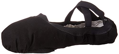 Bloch Dance Damen Ballettschuh/Slipper aus elastischem Segeltuch, Geteilte Sohle, schwarz, 38.5 EU von Bloch