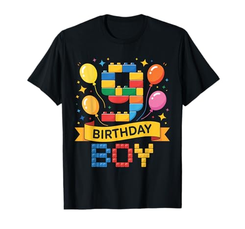 Birthday Boy Builder Bro I'm 9 Year Old Building Blocks T-Shirt Birthday Boy Builder Bro I'm 9 Year Old Building Blocks T-Shirt von Block Building Birthday Boy