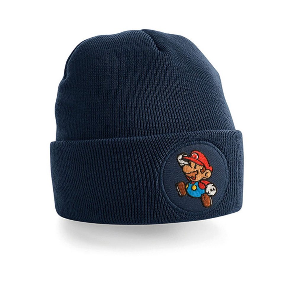 Blondie & Brownie Beanie Unisex Erwachsenen Mütze Mario Stick Patch Konsole Super Retro von Blondie & Brownie