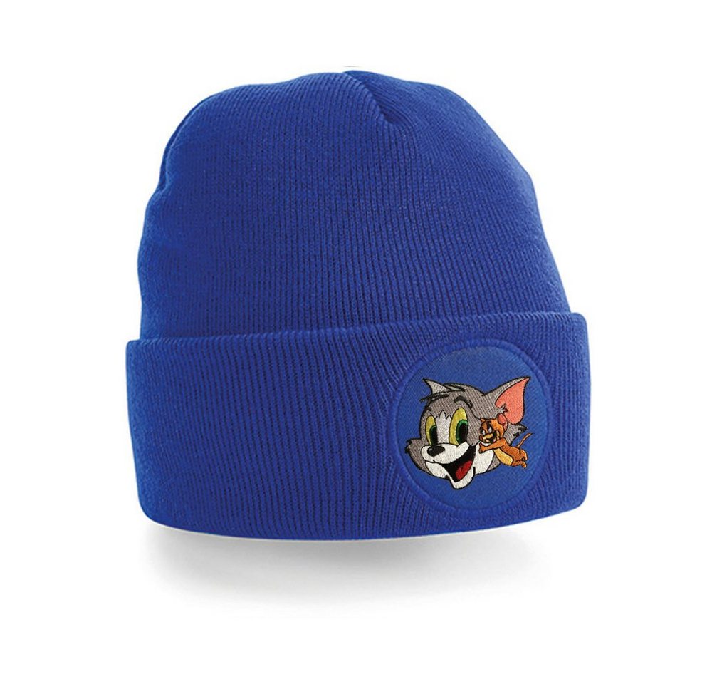 Blondie & Brownie Beanie Unisex Erwachsenen Mütze Tom Jerry Stick Patch Katze Maus Cartoon von Blondie & Brownie