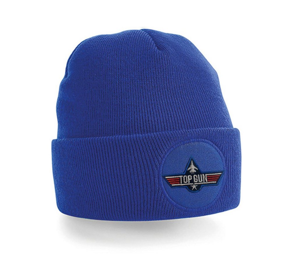 Blondie & Brownie Beanie Unisex Erwachsenen Mütze Top Gun Patch Stick Maverick Air Force USA von Blondie & Brownie