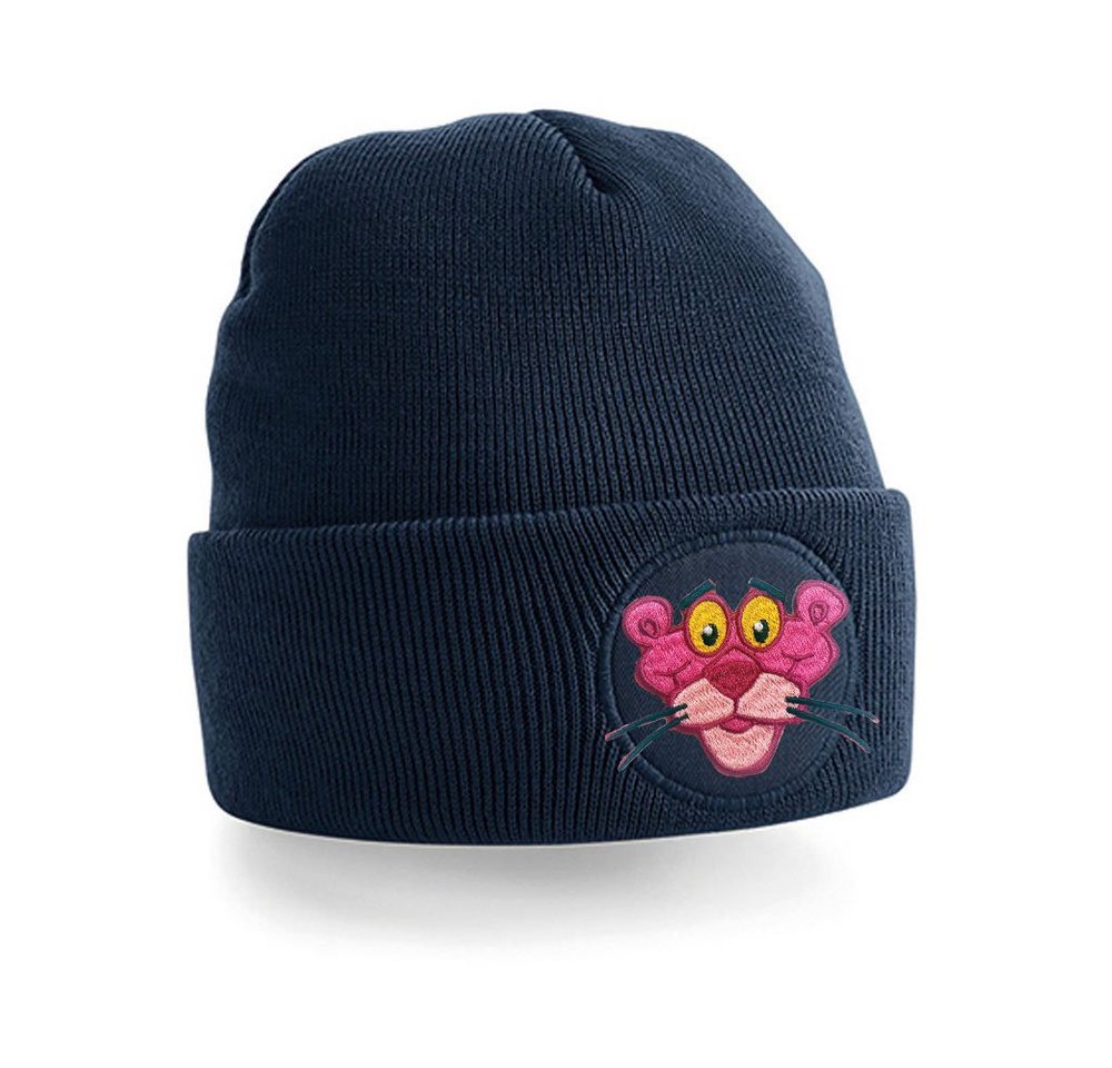 Blondie & Brownie Beanie Unisex Erwachsenen Pink Panther Paulchen Stick Patch Rosarote von Blondie & Brownie