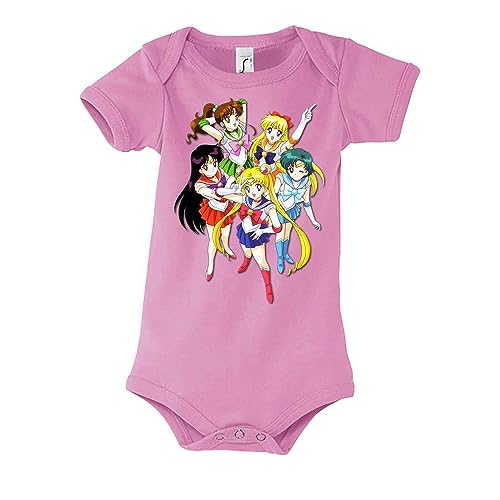 Blondie & Brownie Fun Baby Body Strampler Sailor Moon Friends, Rosa, Größe 3-6 Monate von Blondie & Brownie