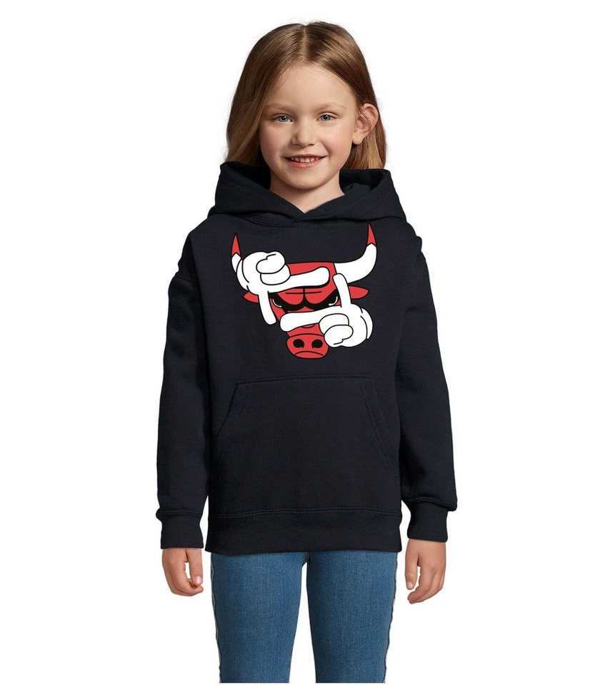 Blondie & Brownie Hoodie Kinder Jungen & Mädchen Bulls Eye Auge Stier Bullen Pullover mit Kapuze von Blondie & Brownie