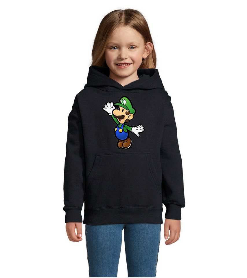 Blondie & Brownie Hoodie Kinder Jungen & Mädchen Luigi Super Retro Konsole Mario Peach Yoshi mit Kapuze von Blondie & Brownie