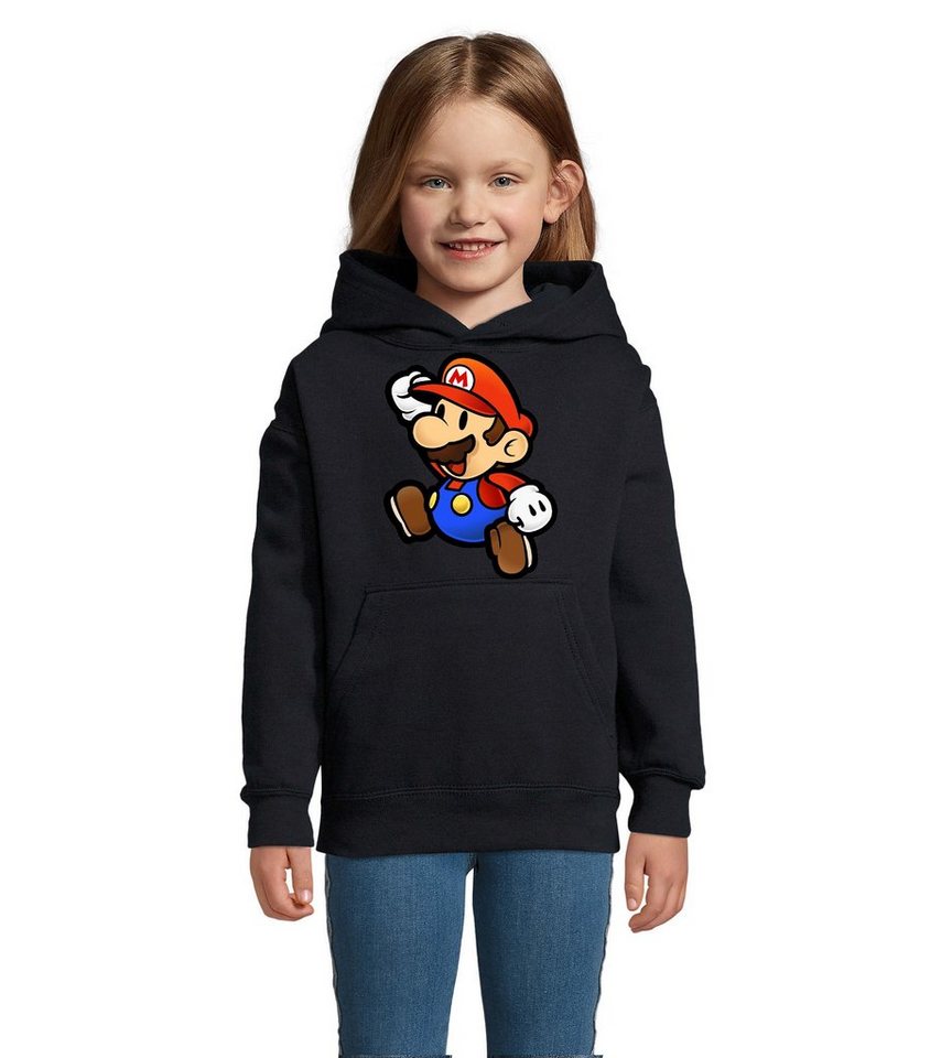 Blondie & Brownie Hoodie Kinder Jungen Mädchen Mario Retro Konsole Gaming Luigi Yoshi Super mit Kapuze von Blondie & Brownie