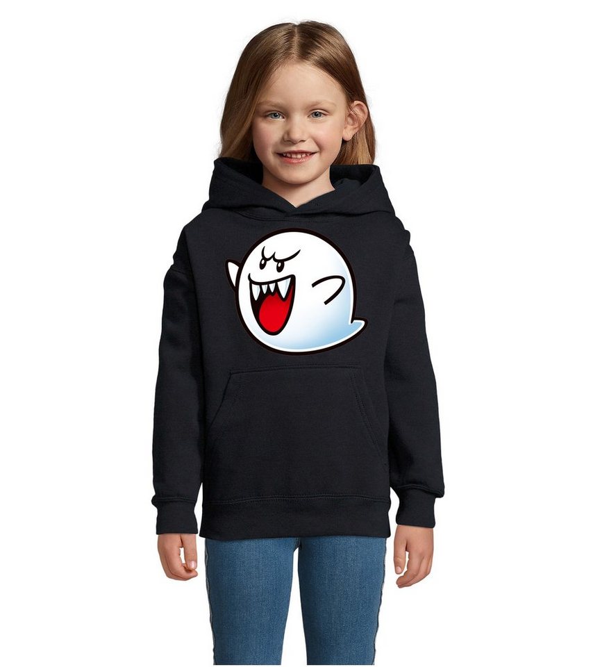 Blondie & Brownie Hoodie Kinder Super Mario Boo Gespenst Geist Geister Retro Konsole mit Kapuze von Blondie & Brownie