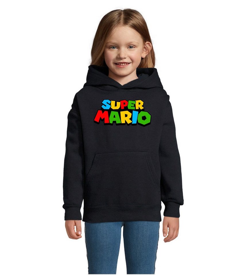 Blondie & Brownie Hoodie Kinder Super Mario Retro Gamer Gaming Konsole Spiele mit Kapuze von Blondie & Brownie