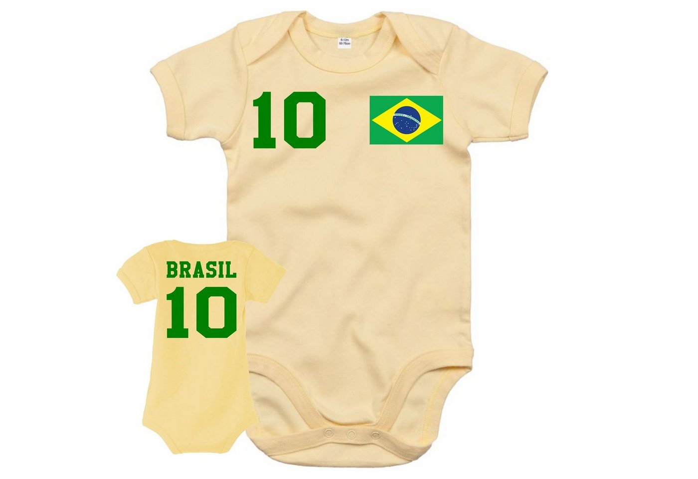 Blondie & Brownie Strampler Brasilien Kinder Baby Sport Trikot Body Fussball Weltmeister WM Copa von Blondie & Brownie