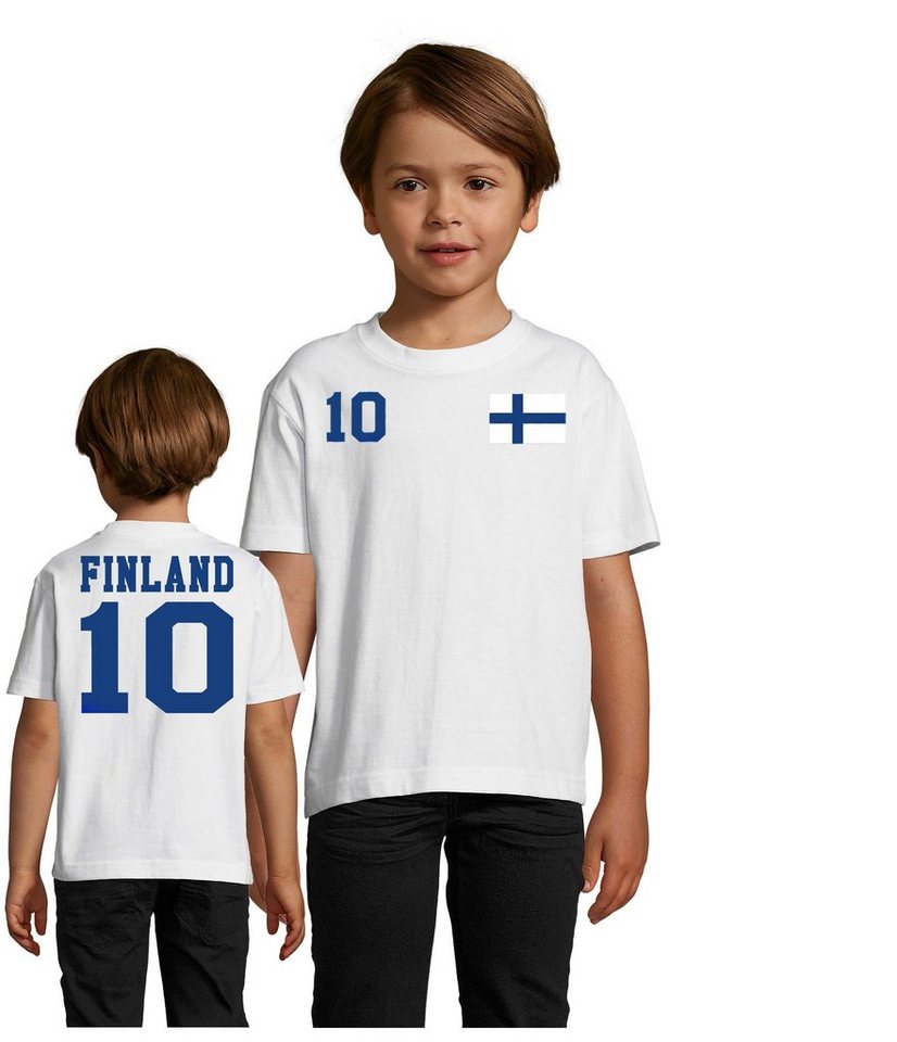 Blondie & Brownie T-Shirt Kinder Damen Finnland Skandinavien Sport Trikot Fußball Meister EM von Blondie & Brownie