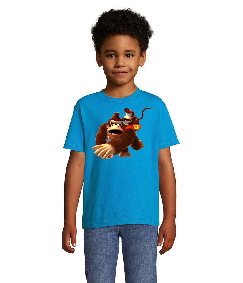 Blondie & Brownie T-Shirt Kinder Donkey Diddy Kong Spiele Konsole Nerd Super Retro von Blondie & Brownie