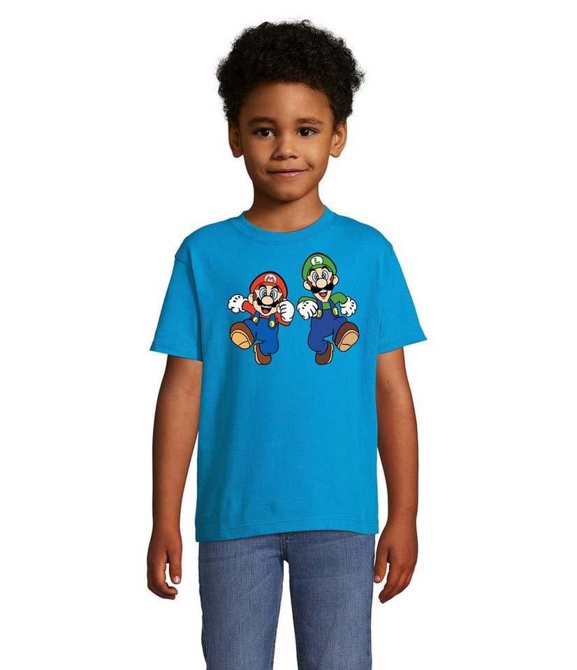 Blondie & Brownie T-Shirt Kinder Mario & Luigi Bowser Super Retro Konsole Yoshi Game Gamer von Blondie & Brownie
