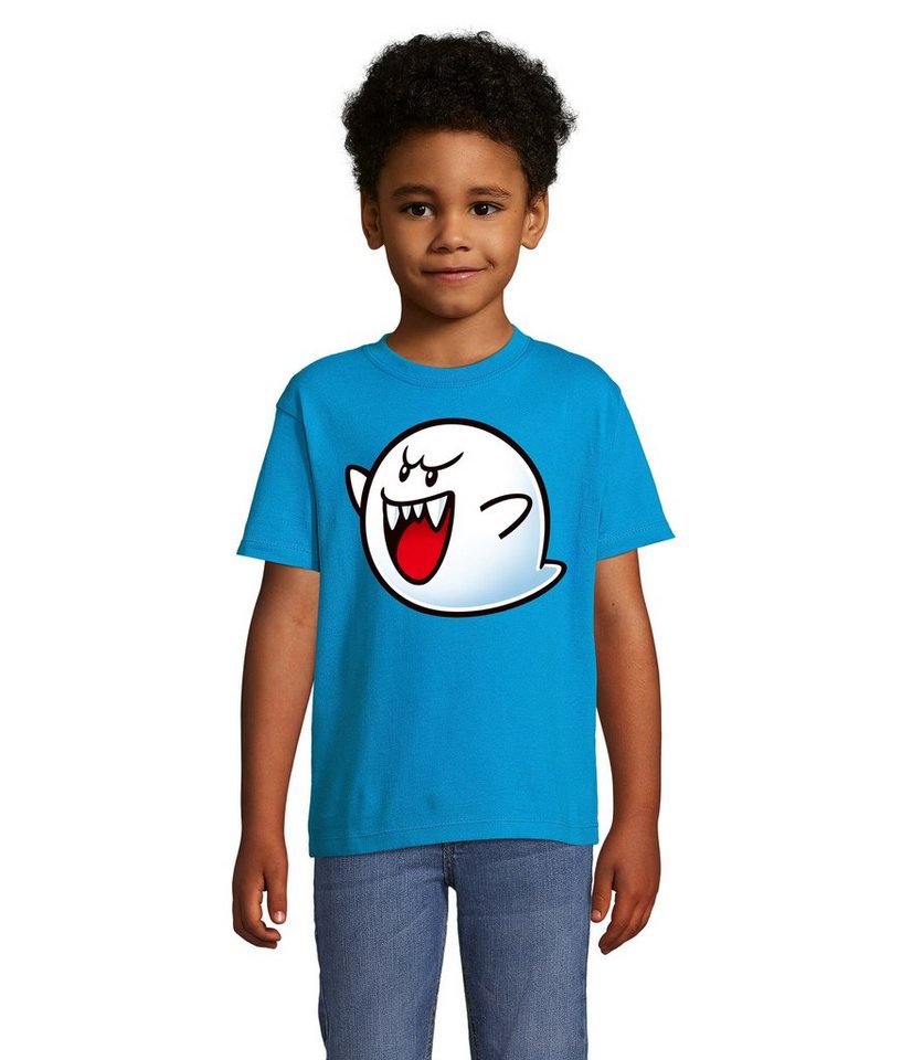 Blondie & Brownie T-Shirt Kinder Super Mario Boo Gespenst Geist Retro Konsole von Blondie & Brownie