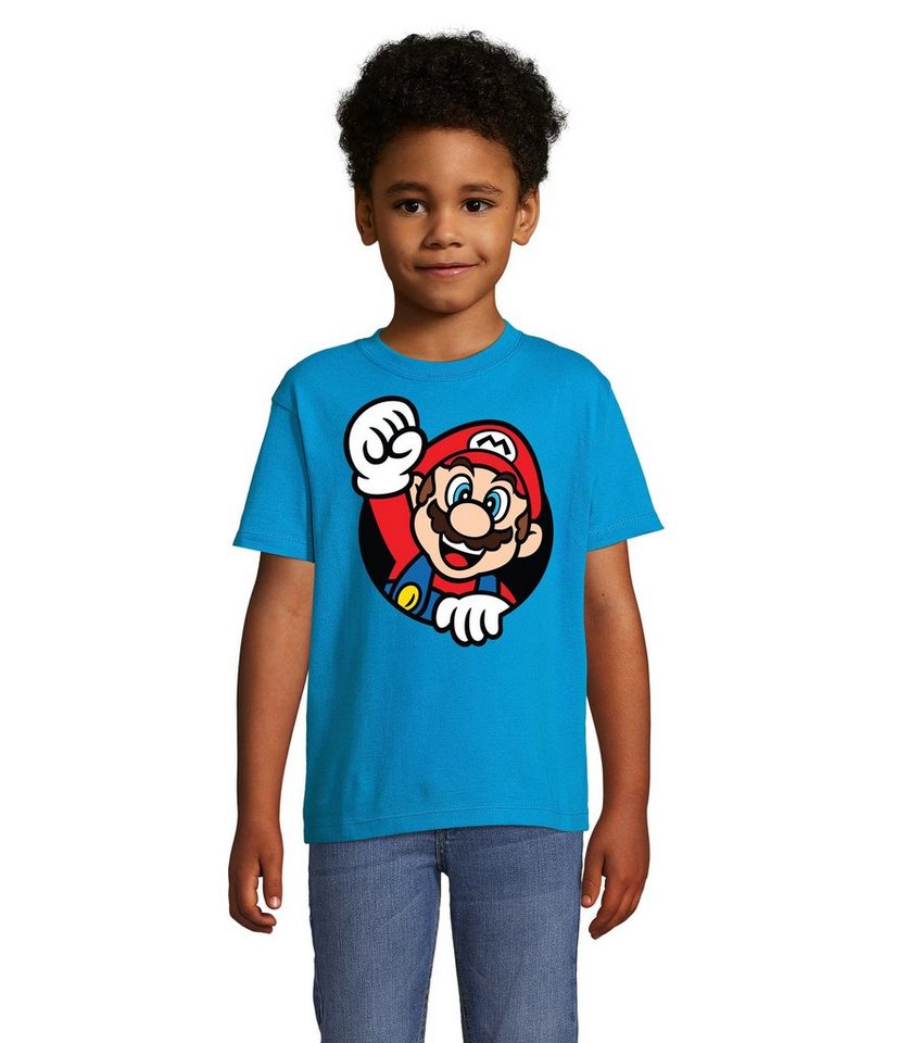 Blondie & Brownie T-Shirt Kinder Super Mario Faust Nerd Konsole Gaming Spiel Retro Konsole von Blondie & Brownie