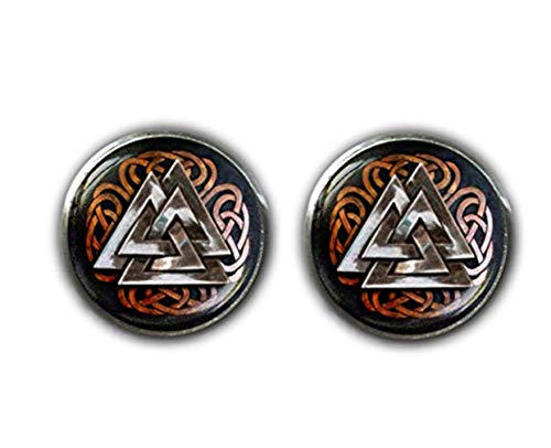 Bloody devil Valknut Manschettenknöpfe, Odins Cufflinks, Wikinger Valknut Manschettenknöpfe, nordische Wikinger Runen Magische Symbole Rune Nordique Odin Herren Manschettenknöpfe von Bloody devil