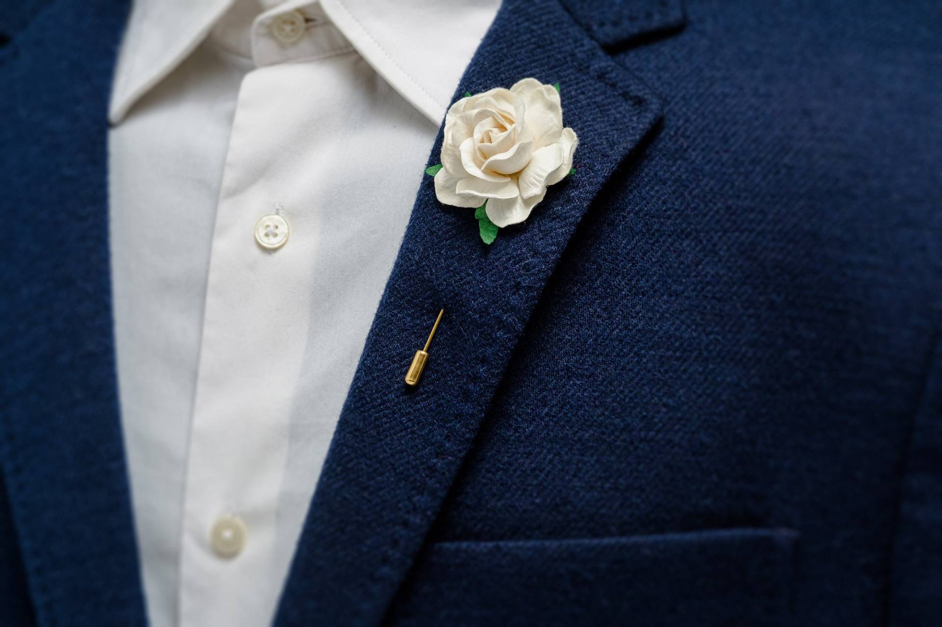 Elfenbein Rose Boutonniere, Rüschen Blumen Brosche/stick Anstecknadel, Hochzeit Knopfloch, Elegante Anstecknadel Für Anzug, Echte Wie Bräutigam von BloomLapelPins