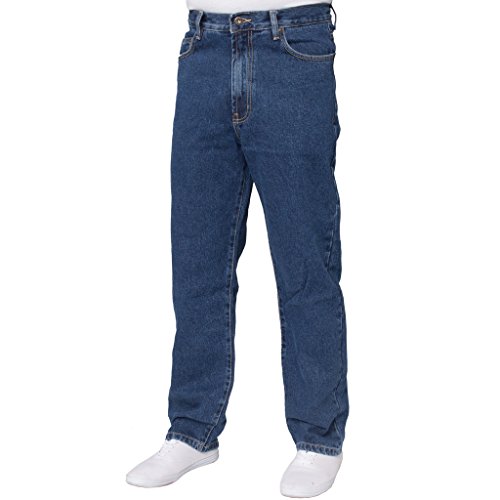 Blue Circle Herren GERADES Bein Einfach schwer Works Jeans Denim Hose alle Hüfte große Größen - Stone Wash, 34W x 28L von Blue Circle