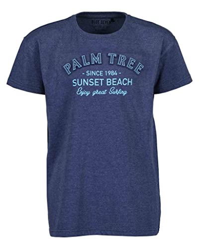 Blue Seven Jungen T-Shirt Kurzarm Palm Tree (164, Dunkelblau meliert) von Blue Seven