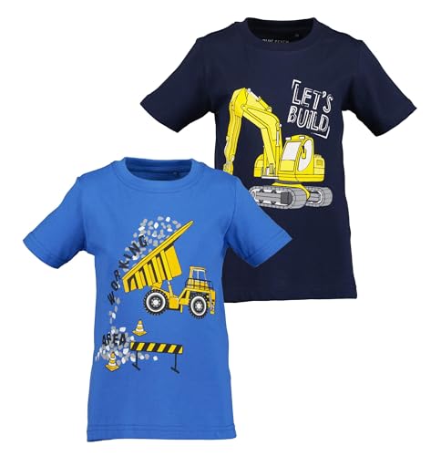 Blue Seven Jungen T-Shirts Repeat MARKETPLACE + ONLINE - 2er Pack M02 - BLAU + Ultramarin 104 von Blue Seven