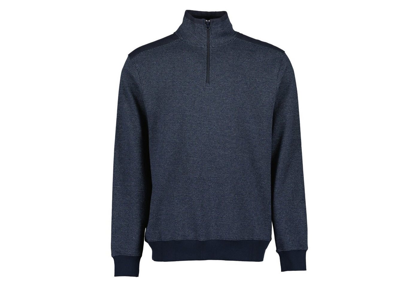 Blue Seven Langarmshirt Herren Sweatshirt mit Reißverschluss-Stehkragen und Nylon-Einsätzen von Blue Seven