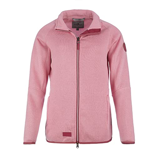 Blue Wave Damen Strickfleecejacke Helga unifarben - Fleecejacke Sweatjacke in Strickoptik mit Reißverschluss in Rose Größe 54 von Blue Wave