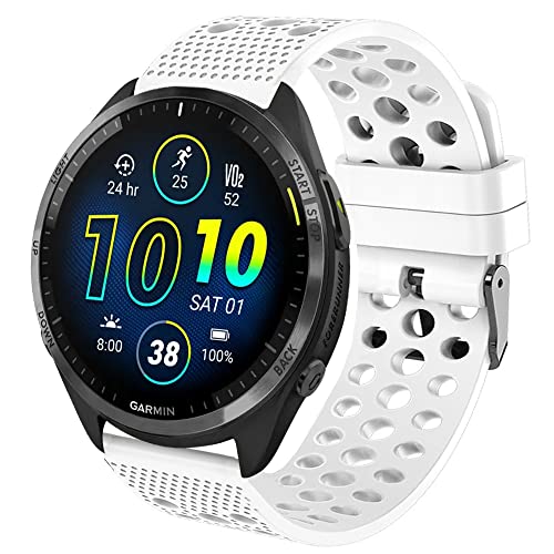 Blueshaweu Armband Kompatibel Für Garmin Forerunner 965, Weiches Sport Silikon Classic Ersatz Uhrenarmband Für Garmin Forerunner 965 /Forerunner 265 46mm Smartwatch (weiß) von Blueshaweu