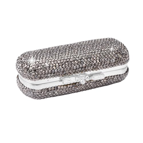 Blueshyhall Lippenstift Etui Spiegel Mini, Lippenstift Etui mit Deckel, Hartschalen Lippenstift Organizer Klein Mit Bling Kristall Diamant Für Frauen, Herren, Reisen, Handtaschem (Schwarz) von Blueshyhall