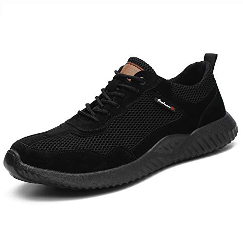 Blueskyli Sicherheitsschuhe Herren S3 Leicht Arbeitsschuhe Damen rutschfest Atmungsaktiv Sportlich Stahlkappe Sneaker Gr.36-48 von Blueskyli