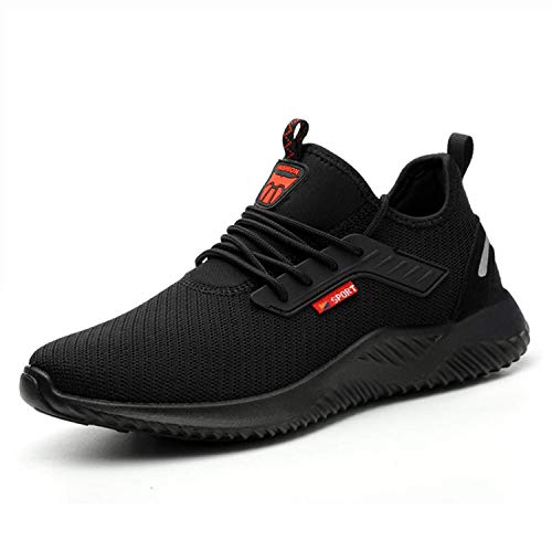 Blueskyli Sicherheitsschuhe Herren S3 Leicht Arbeitsschuhe Damen rutschfest Atmungsaktiv Sportlich Stahlkappe Sneaker Gr.36-48 von Blueskyli