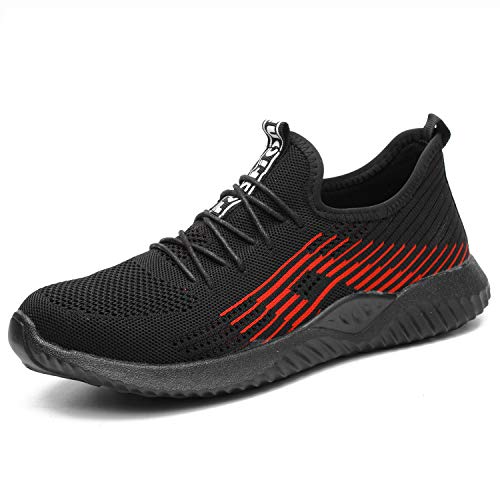 Blueskyli Sicherheitsschuhe Herren S3 Leicht Arbeitsschuhe Damen rutschfest Atmungsaktiv Sportlich Stahlkappe Sneaker Gr.36-48 von Blueskyli