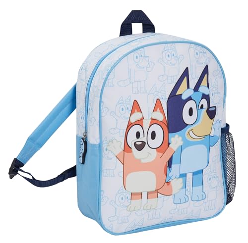 Bluey Kinder-Rucksack für Jungen und Mädchen, Bingo, Kindergarten, Schule, Lunchtasche, Welpe und Hund, blau, Einheitsgröße von Bluey