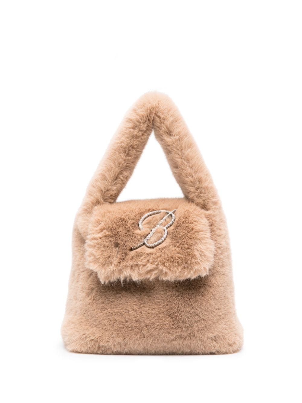 Blumarine Shopper mit Strass-Brosche - Nude von Blumarine