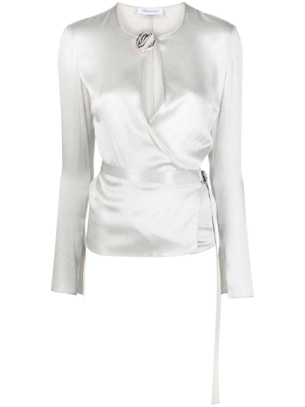 Blumarine Bluse mit Satin-Finish - Grau von Blumarine