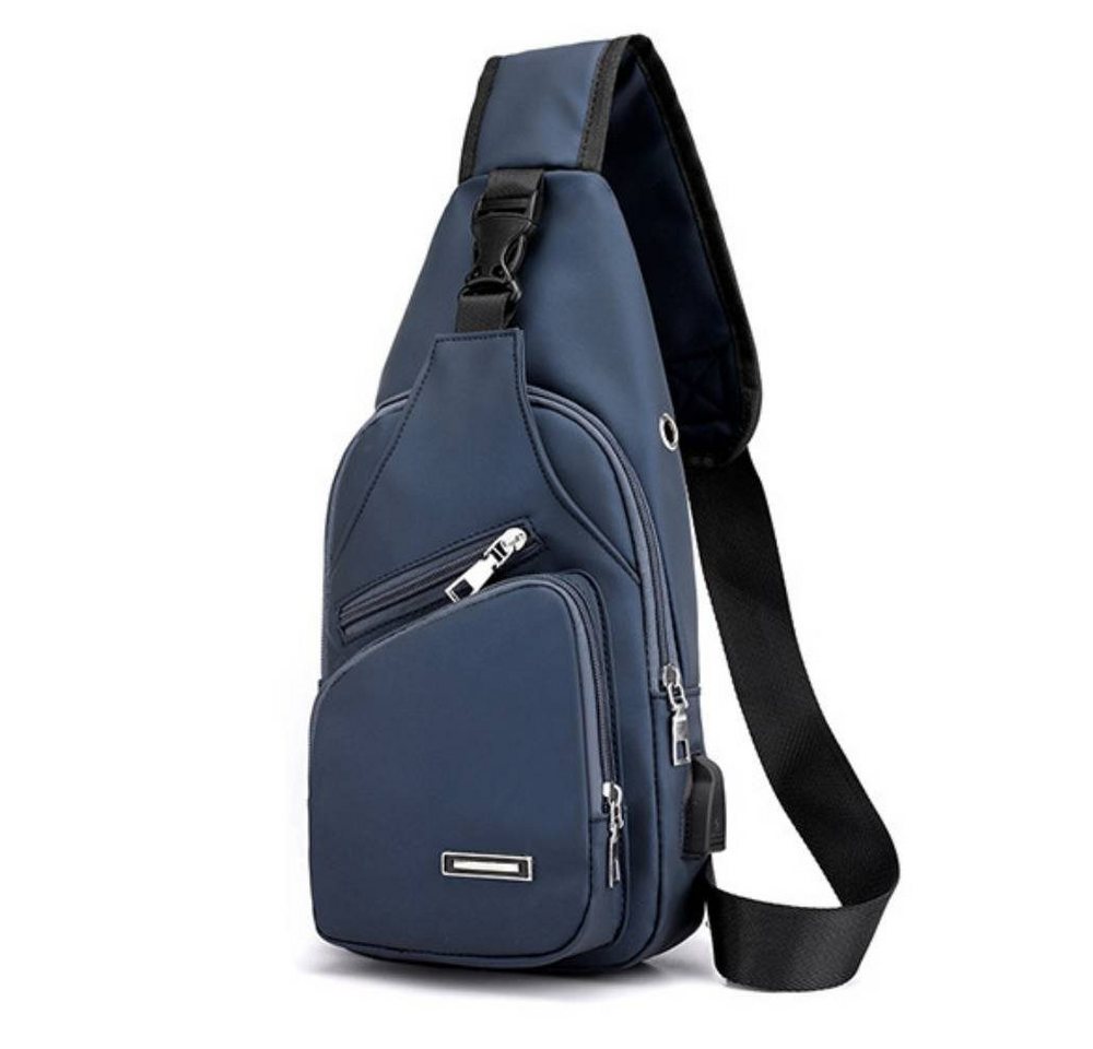 Blusmart Umhängetasche Wasserdichte Umhängetasche Messenger Bag Herren Damen  (Brustgurtrucksack mit USB-Ladeanschluss 1 -tlg. , Umhängetasche mit Kopfhöreranschluss), Geeignet für Reisen, Fitnessstudio, Wandern, Camping, Büro usw. von Blusmart