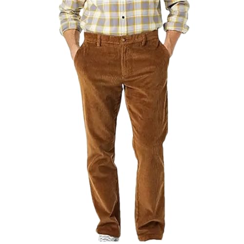 BoShiNuo Herbst und Winter Herren-Vintage-Cordhose, lässige einfarbige Business-Hose Brown M BoShiNuo Herbst und Winter Herren-Vintage-Cordhose, lässige einfarbige Business-Hose Brown M von BoShiNuo