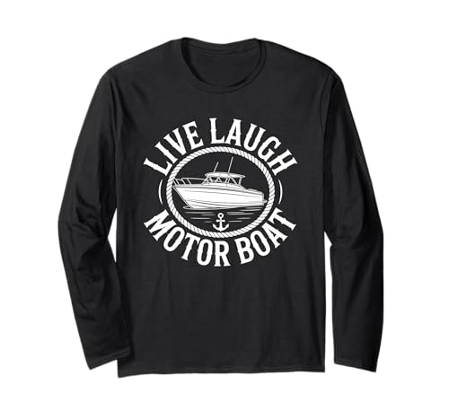 Live Laugh Motorboot Wortspiel für Herren im Vintage-Stil, Motorbootkapitän Langarmshirt Live Laugh Motorboot Wortspiel für Herren im Vintage-Stil, Motorbootkapitän Langarmshirt von Boater Motorboating Boating Dad Motor Boating