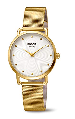 Boccia Damen Analog Quarz Uhr mit Edelstahl Armband 3314-06 von Boccia