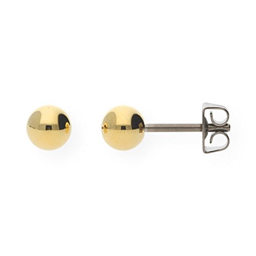 Boccia Damen Ohrstecker Gold Titan 5mm von Boccia