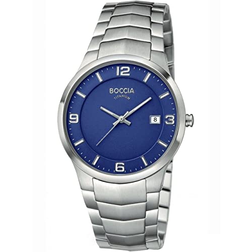 Boccia Herren Analog Quarz Uhr mit Titan Armband 3561-04 von Boccia