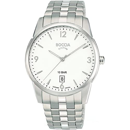 Boccia Herren Analog Quarz Uhr mit Titan Armband 3632-01 von Boccia