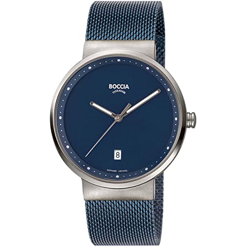 Boccia Herren Analog Quarz Uhr mit Edelstahl Armband 3615-05 von Boccia