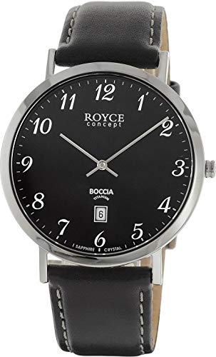 Boccia Herren Chronograph Quarz Uhr mit Leder Armband 3634-02 von Boccia