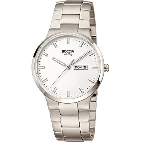 Boccia Herren Analog Quarz Uhr mit Titan Armband 3649-01 von Boccia