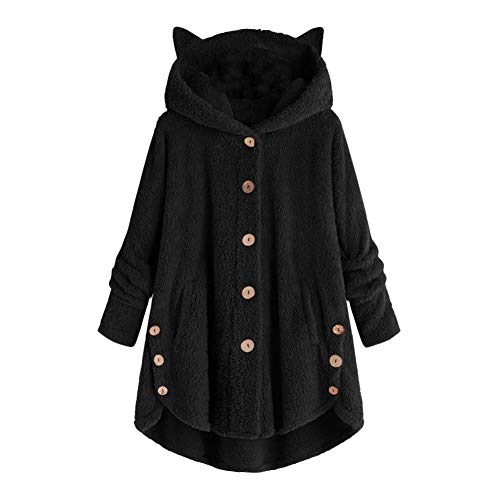 Bodhi2000 Fuzzy Cat Ear Hoodie Kleid Frauen Cute Frauen Winter Cute Cats Ears Hooded Irregular Hem Buttons Jacket Fleece Coat Cute Girls School Casual Home Lounge Wear Schwarz M Bodhi2000 Fuzzy Cat Ear Hoodie Kleid Frauen Cute Frauen Winter Cute Cats Ears Hooded Irregular Hem Buttons Jacket Fleece Coat Cute Girls School Casual Home Lounge Wear Schwarz M von Bodhi2000