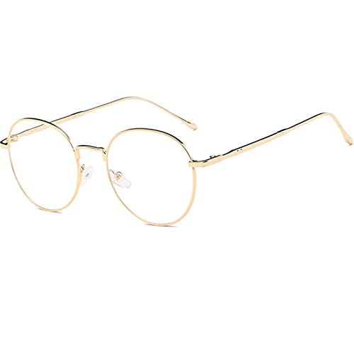 Metall Frame Retro Glasrahmen-Ebenenspiegel Dekobrille Klassisches Rund Rahmen Glasses Klare Linse Herren/Damen Brille von BodyGo