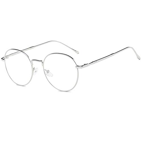 Metall Frame Retro Glasrahmen-Ebenenspiegel Dekobrille Klassisches Rund Rahmen Glasses Klare Linse Herren/Damen Brille von BodyGo